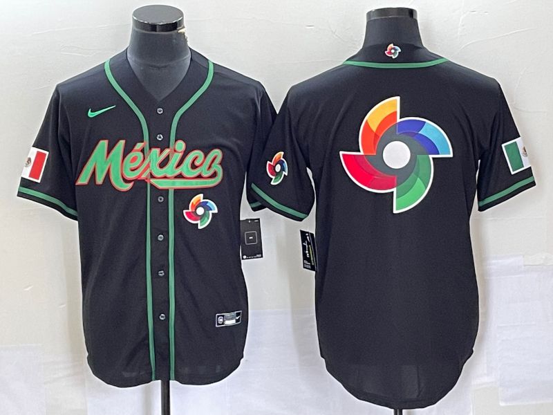 Men 2023 World Cub Mexico Blank Black Nike MLB Jersey15->more jerseys->MLB Jersey